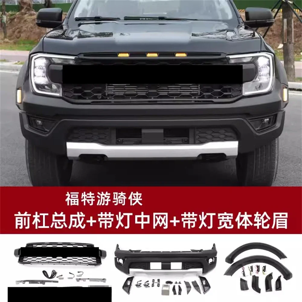 

Car Front bumper grill Wide-body Wheelbrow with light body Kit For 2023 Ford Ranger modified Raptor