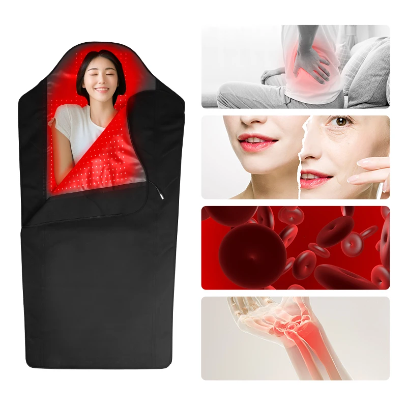 Best-Selling Universal Neoprene Fabric 660nm 850nm 1444 LED Beads Red Light Mat Therapy Blanket Full Body For Home Use