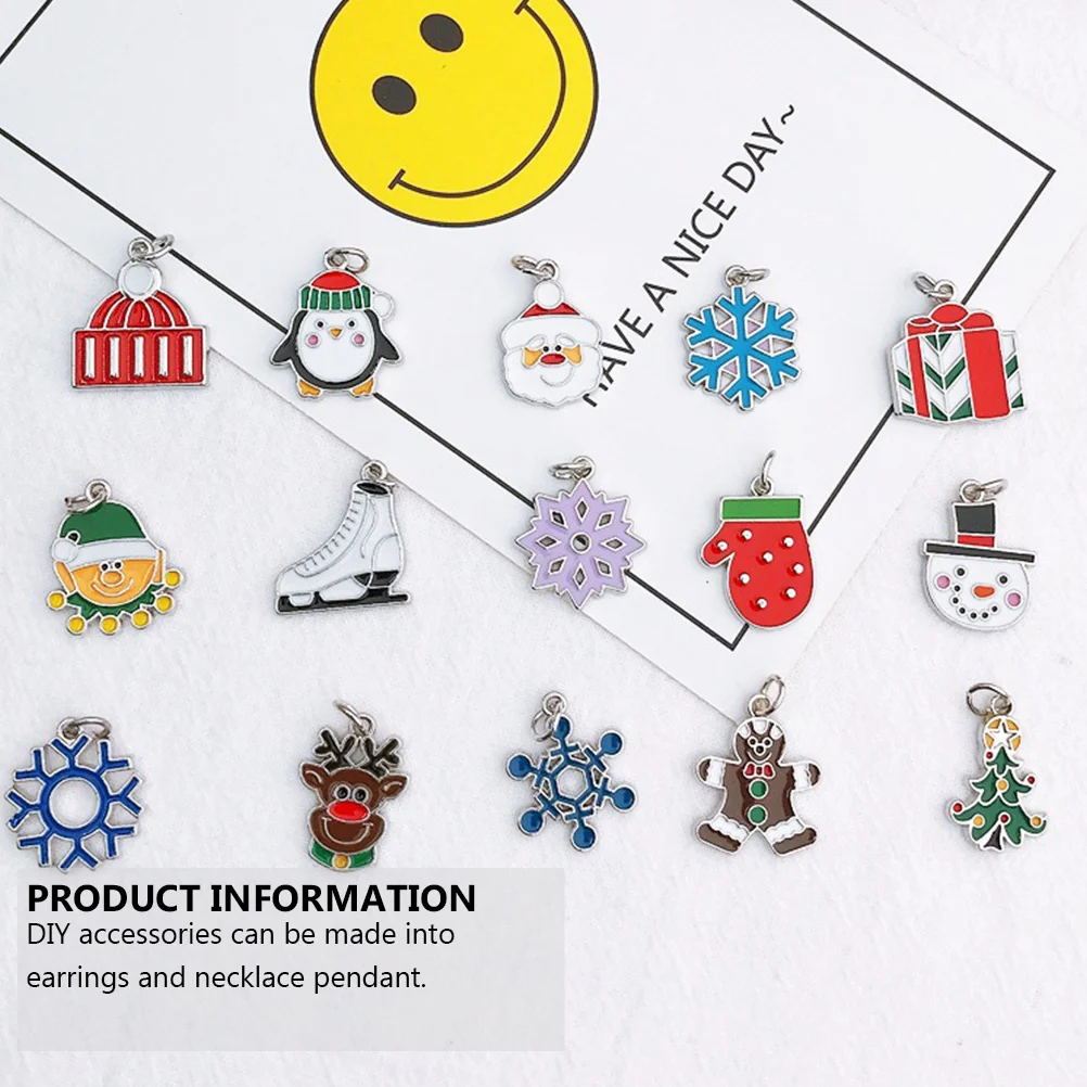 

17pcs Drip Pendants Ornament Accessory Oil Xmas Decor Diy Christmas Alloy Pendant Pendant Set Xmas Decor For Diy Making