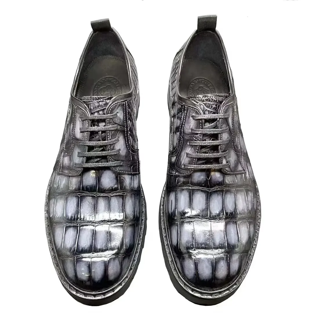 KEXIMA new arrival men leisure shoes men crocodile shoes spring color rub thick rubber sole men casual shoes lace up