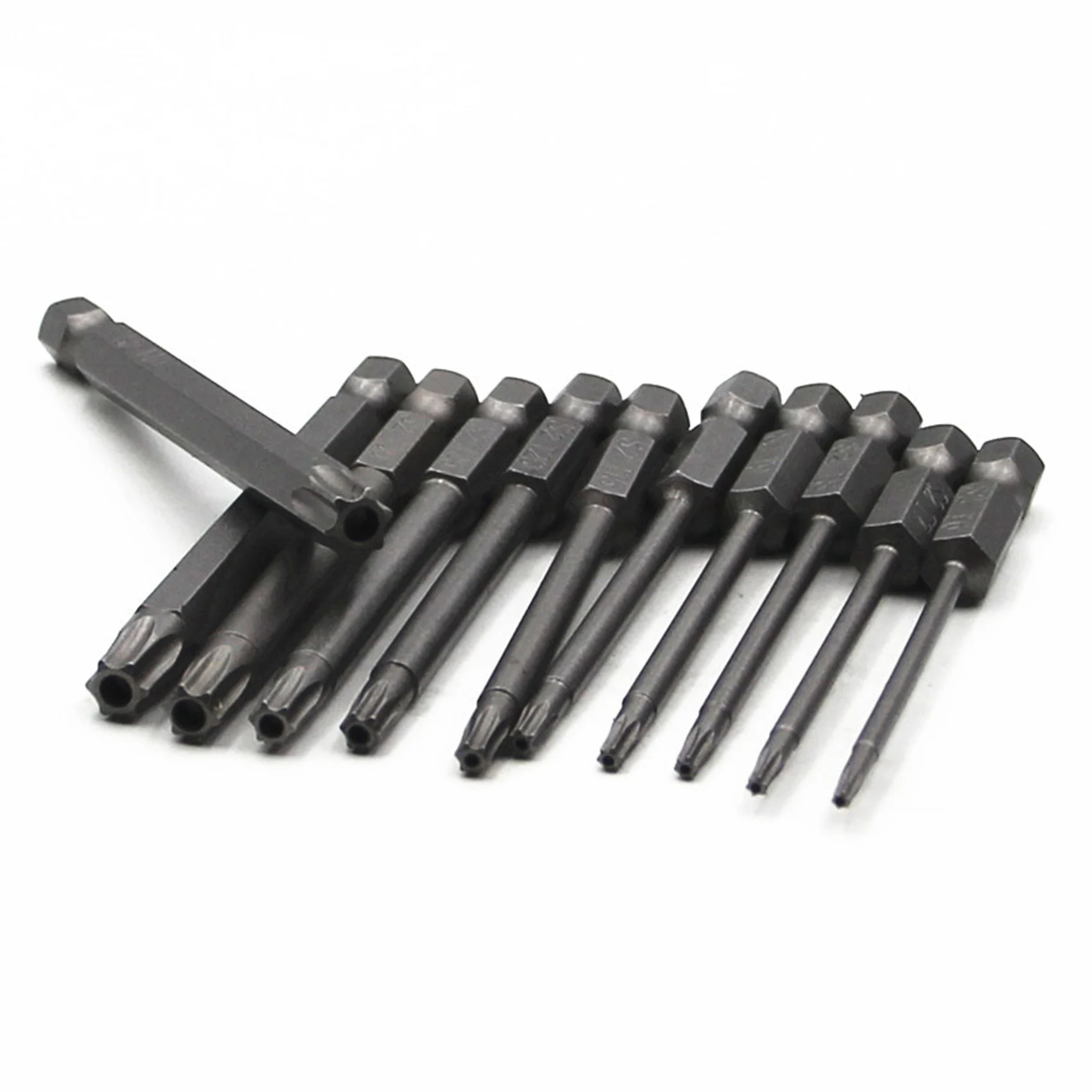 Tournevis à poignée hexagonale de 1/4 de pouce, jeu de forets de sécurité inviolables, embouts Torx Rainbow ltBits creux (jeu de 11 pièces de 100mm de long)