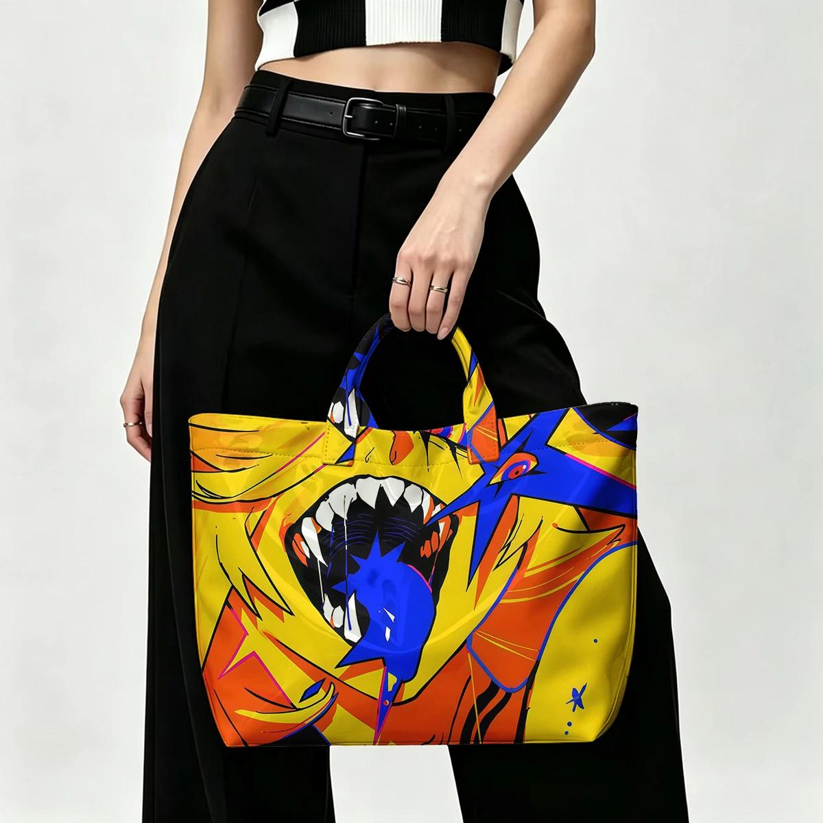 Star Devouring Girl PVC Tote Bag Waterproof Transparent Jelly Bag Beach Bag Tote Pouch Bow Handbags Storage Bag