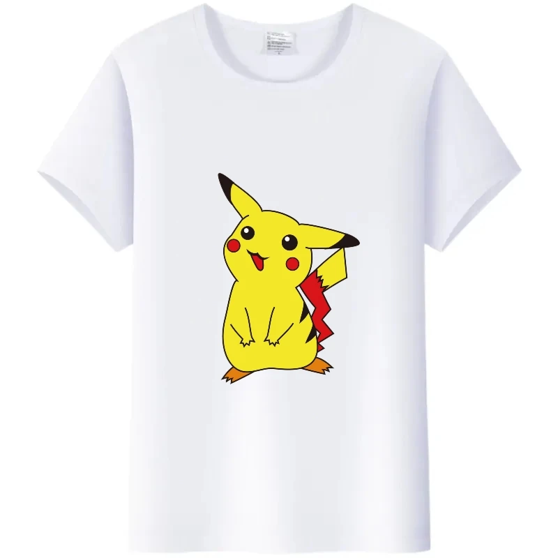 Moda giapponese Anime Pokemon Pikachu t-shirt donna camicie Tees uomo abbigliamento bianco Hippie camicetta Streetwear Y2k Plus Size top