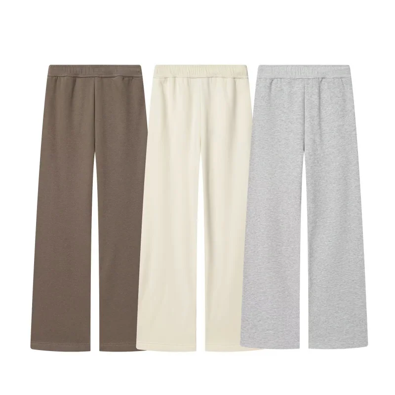 

2025Европейские и американские популярные осенние и зимние новые однотонные базовые флисовые повседневные брюки