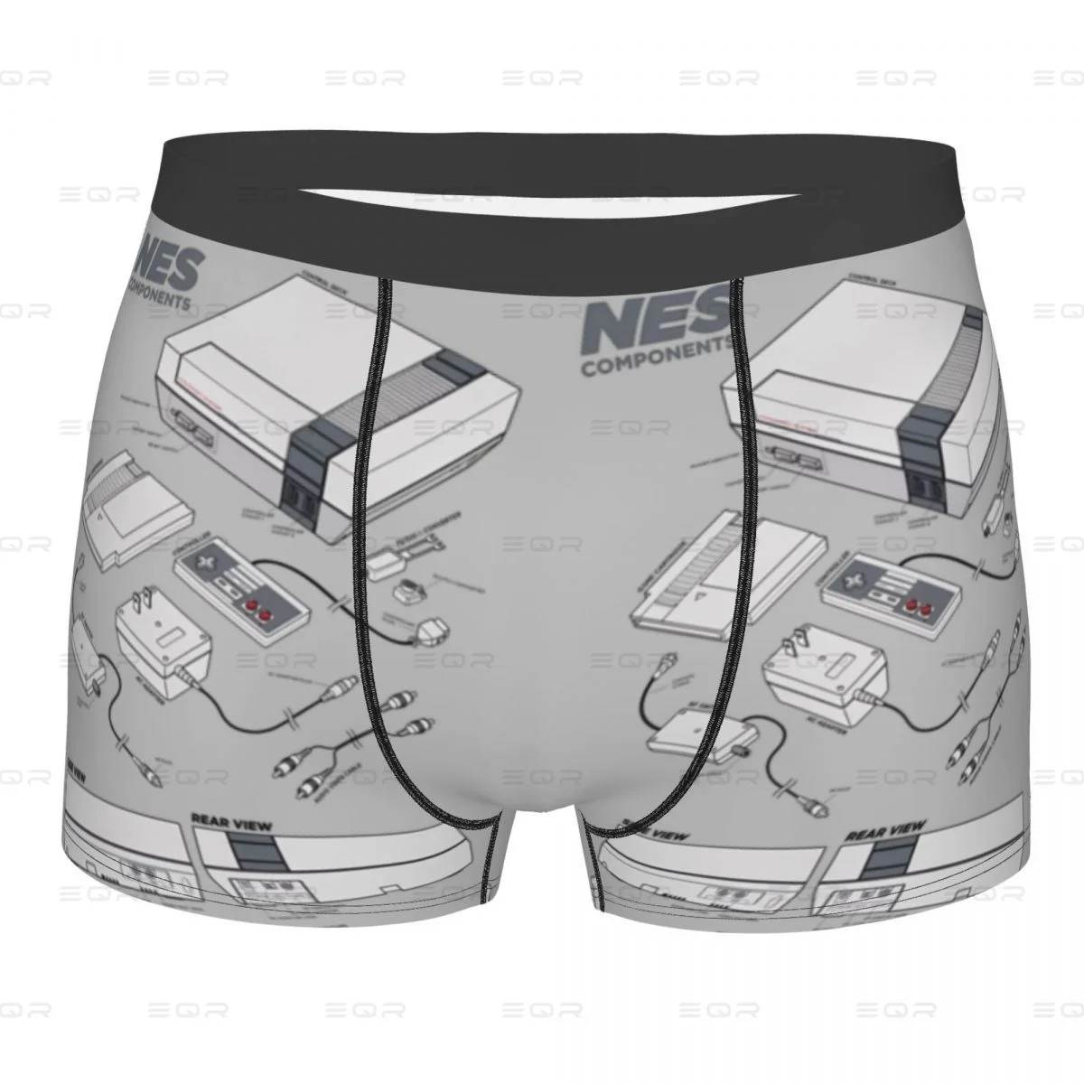 Nintendo NES Controller Parts Schematic Graphic Men's Boxer Briefs,Highly Breathable Underwear,Top Quality 3D Print Shorts