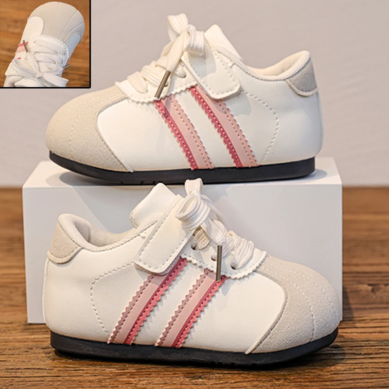 

2026 Toddler Broad Toe Casual Shoes Spring and Autumn Boys and Girls Beginner Leather Shoes Soft Sole Fashion Baby Flat Shoes