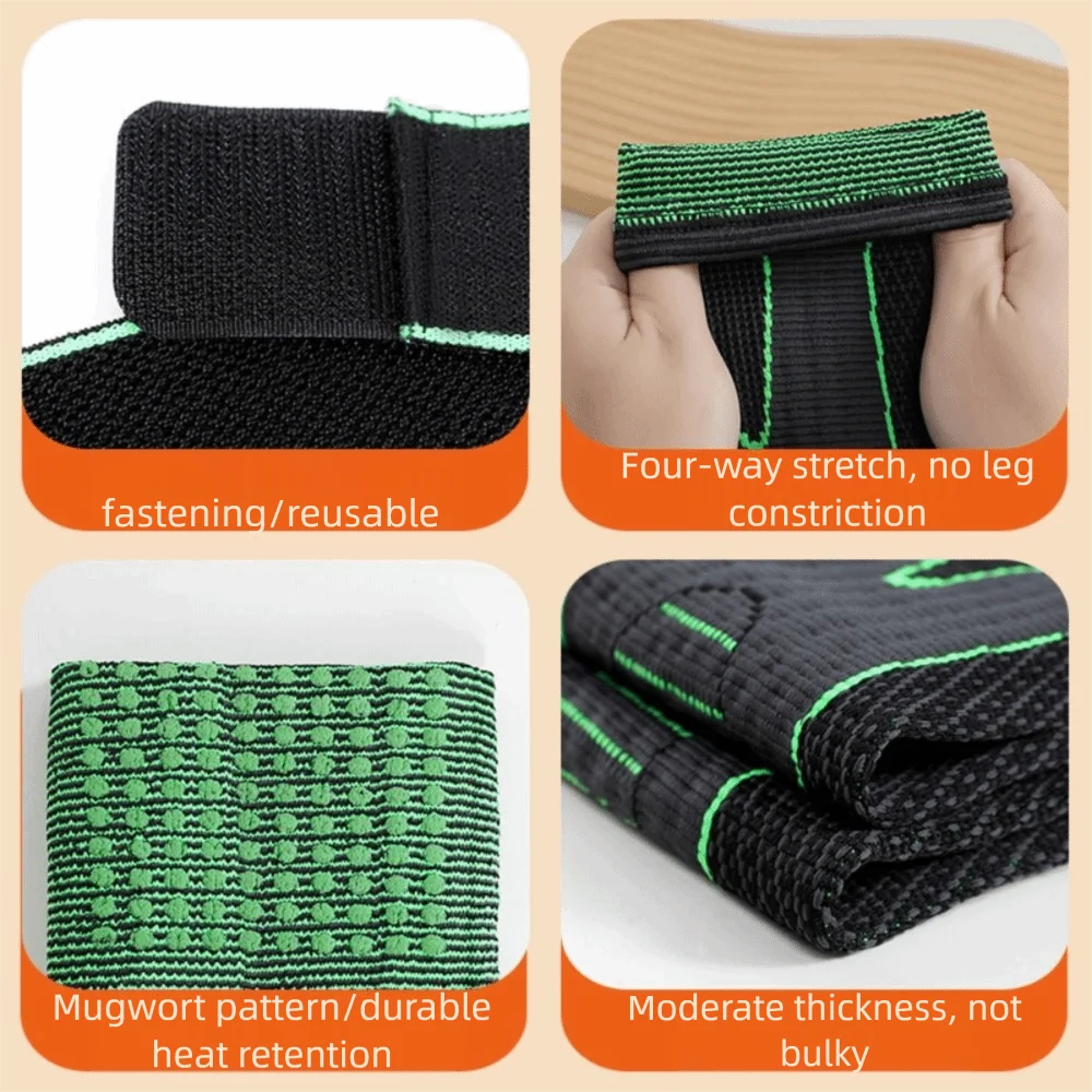 1 paio di ginocchiere autoriscaldanti con design a matrice di punti, funzione di riscaldamento, protezione del ginocchio, supporto per ginocchio, manica per ginocchio unisex