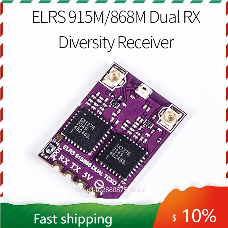

ES900 DUAL RX ELRS Diversity Receiver 915MHz / 868MHz Built-in TCXO for RC Airplane FPV Long Range Drone