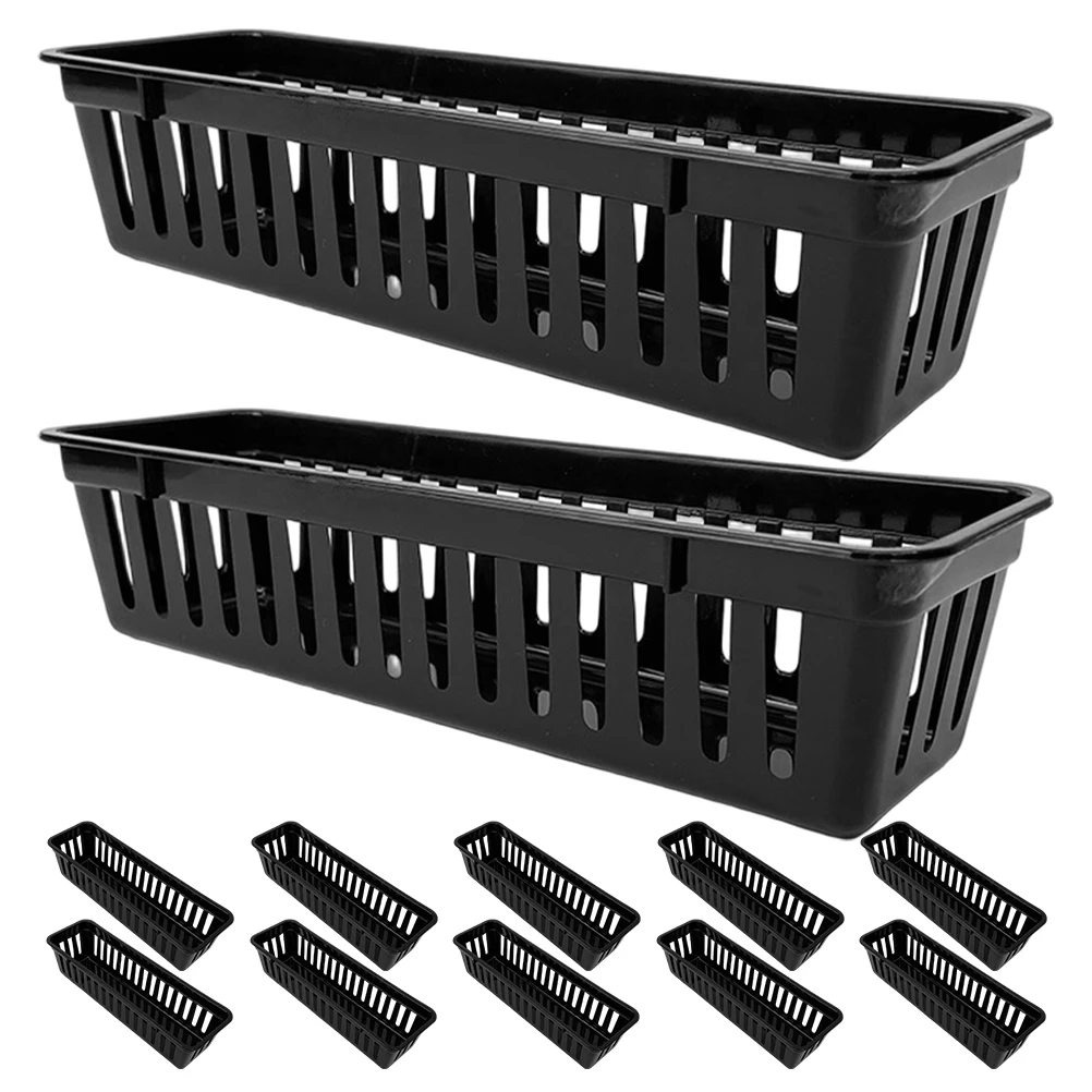 

12pcs Plastic Stationery Organizer Classroom Pencil Container Storage Basket Crayon Marker Holder Desktop Tray