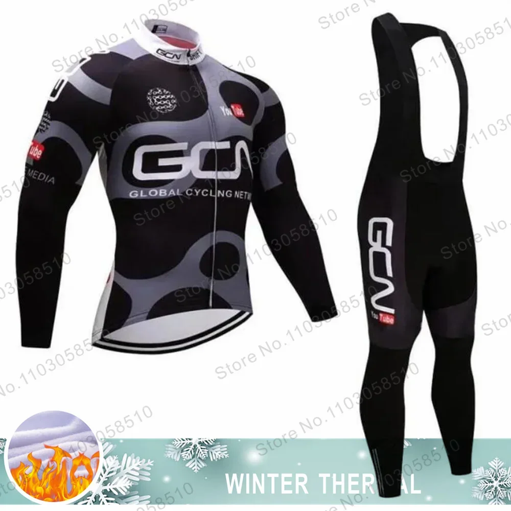 Gcn Winter Bicycle Set Bike Cycling Team 2024 Men Thermal Fleece Long Sleeve Sportswear Pro Traje De Maillot Ciclismo Hombre