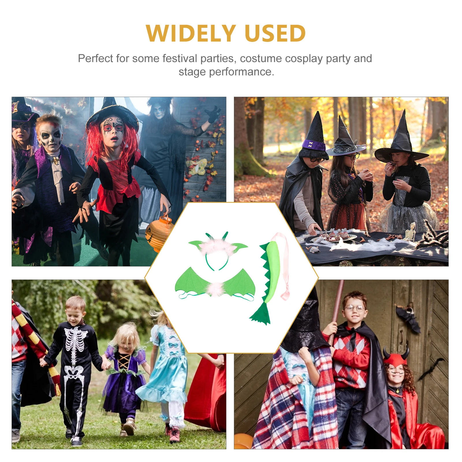 

1 Set Tail Headband Halloween Party Cosplay Prop Pterodactyl Wing Costume Accessory Carnival Festival Decorative Fancy