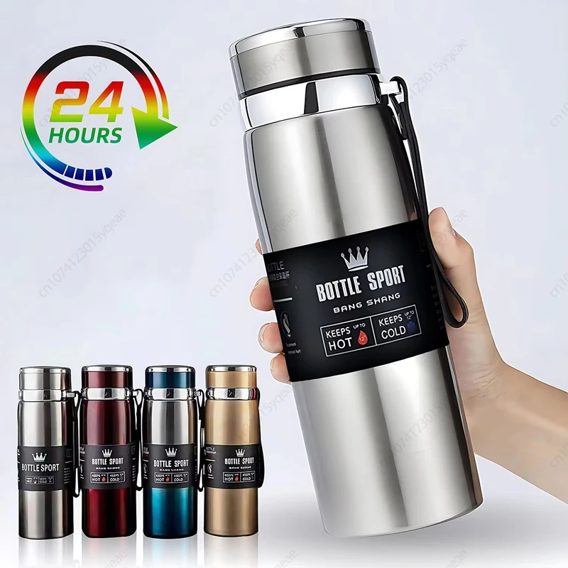 

1000ML Stainless Steel thermos Water Bottle Portable Large Capacity Coffee Tea Vacuum Flasks Portable Outdoor Sports Kettle