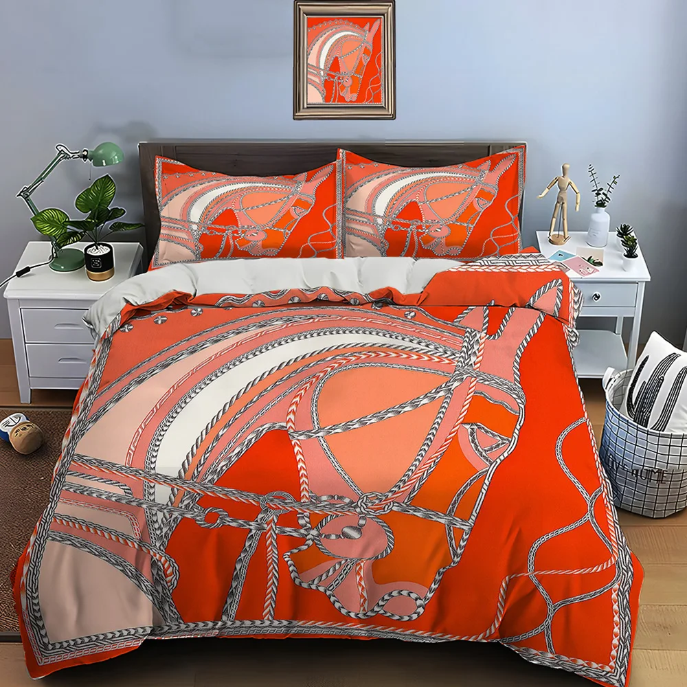 Retro Horse Harness Art Print Bedding Set Duvet Cover 1 Duvet Cover 2 Pillowcases Adult and Children Bedding Set Luxury Gifts