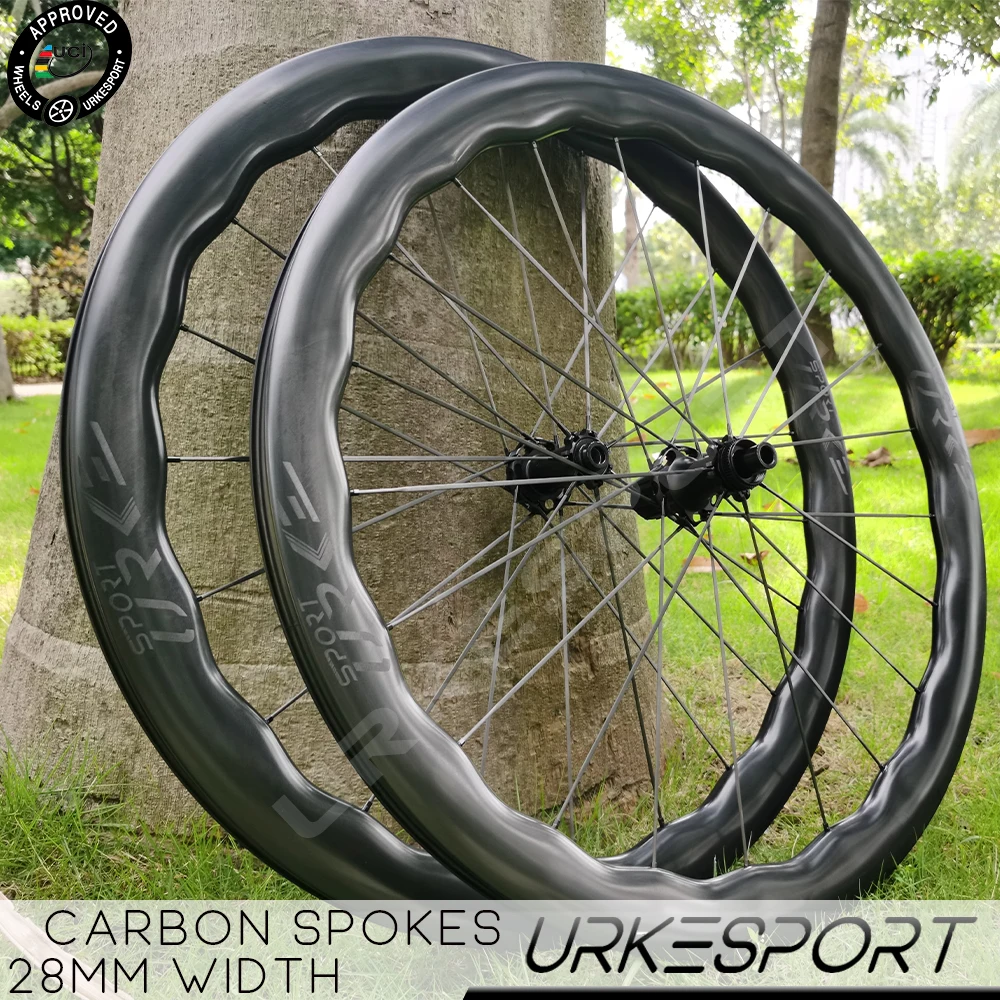 

Super Light 52T Ratchet 700c Carbon Wheels Disc Brake Road Gravel UR01C Clincher Tubeless Carbon Spokes Wave Disc Brake Wheelset