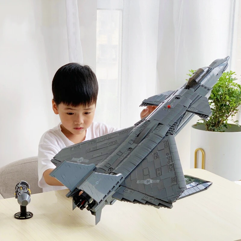 

WW2 Military Army Avion Plane J-20 Fighter Building Blocks Jet Warplane Sets Model Bricks Aircraft Toys For Children Gift MOC