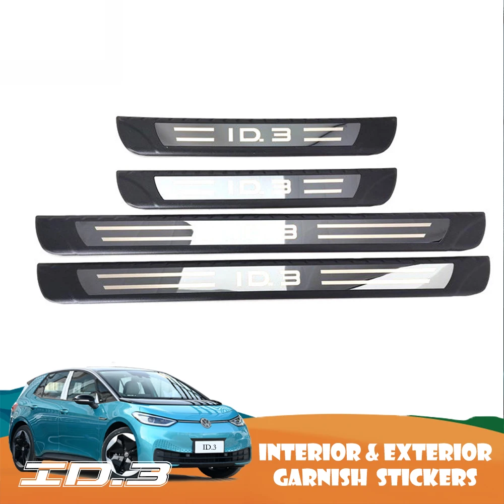 

New Car Exterior Scuff Plate Door Sill Trim Welcome Pedal for VW ID.3 ID3 2022 2023 2024 Accessories