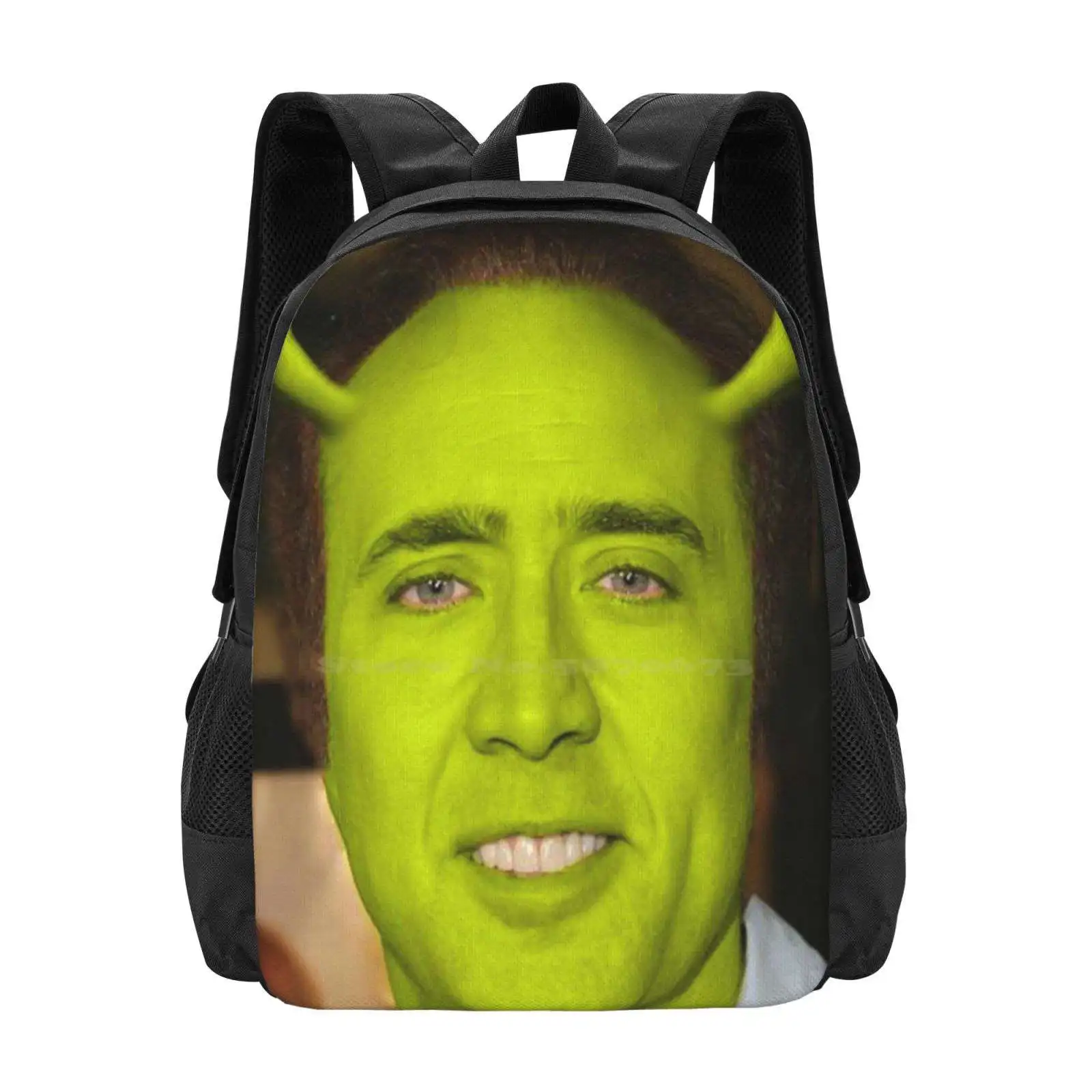 Nicolas Cage / Shrek School Bags For Teenage Girls Laptop Travel Bags Nicolas Cage Face On Things Shrek Funny Meme