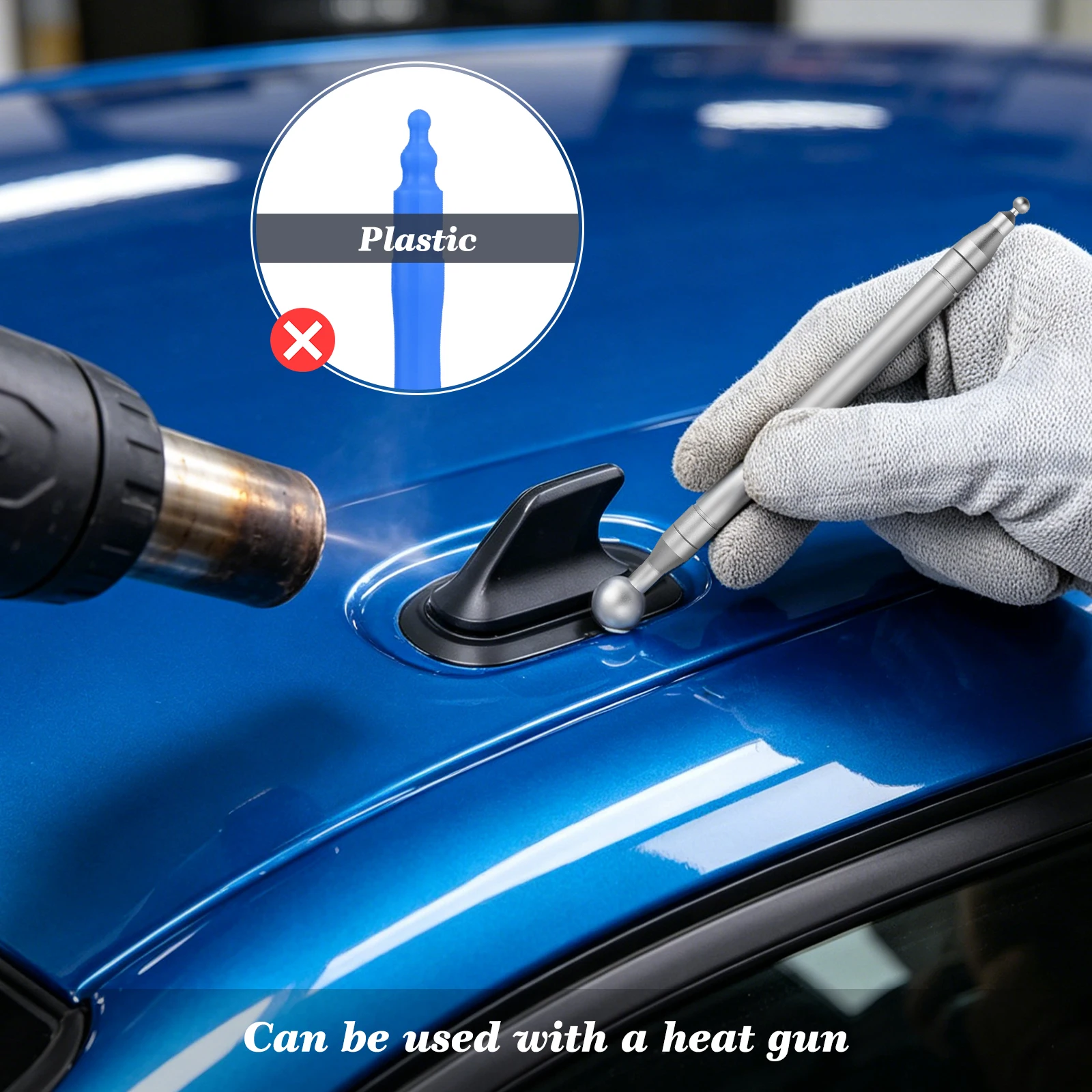 FOSHIO 4~13mm Round Tip Wrapping Stick Edge-Closing Squeegee Pen For Window Tinting Car Door Protection Film Detailing Install