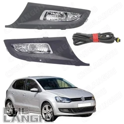 For VW Polo 6R Hatchback 2009 2010 2011 2012 2013 2014 2015 Halogen Fog Lamp Fog Light With Grille Cover Cable Or Bulbs