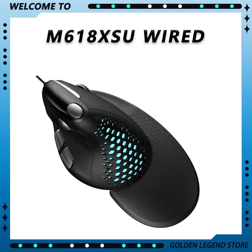 Deluxe M618XSD Vertical Wireless Electronic Games Mouse PAW3212 Sensor 4000dpi Featuring An OLED Liquid Crystal Display Screen