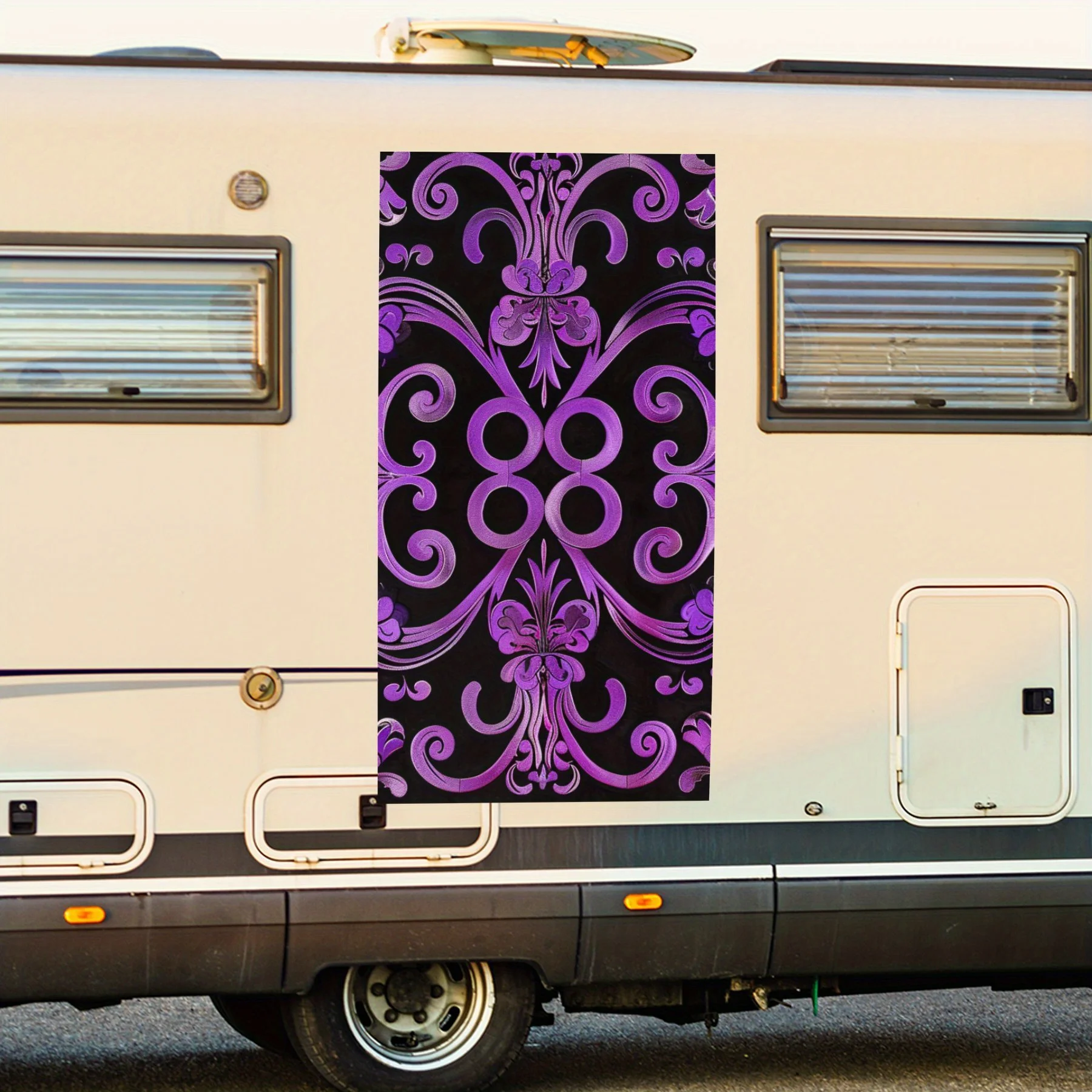 

Luxury Purple Pattern Car Sticker,Vinyl decal on the side of the motor home, waterproof self-adhesive vinyl sticker on the side