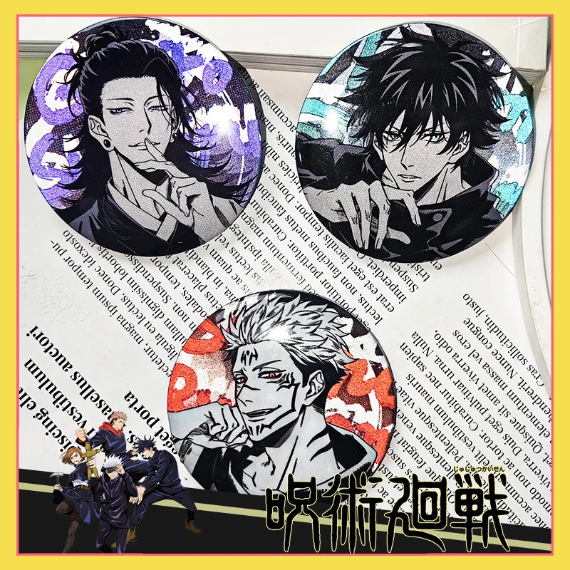 Spell back to battle with Satoru Gojo millet fellow anime animation periferiche bar blind box badge spilla di latta riflettente 5.8cm