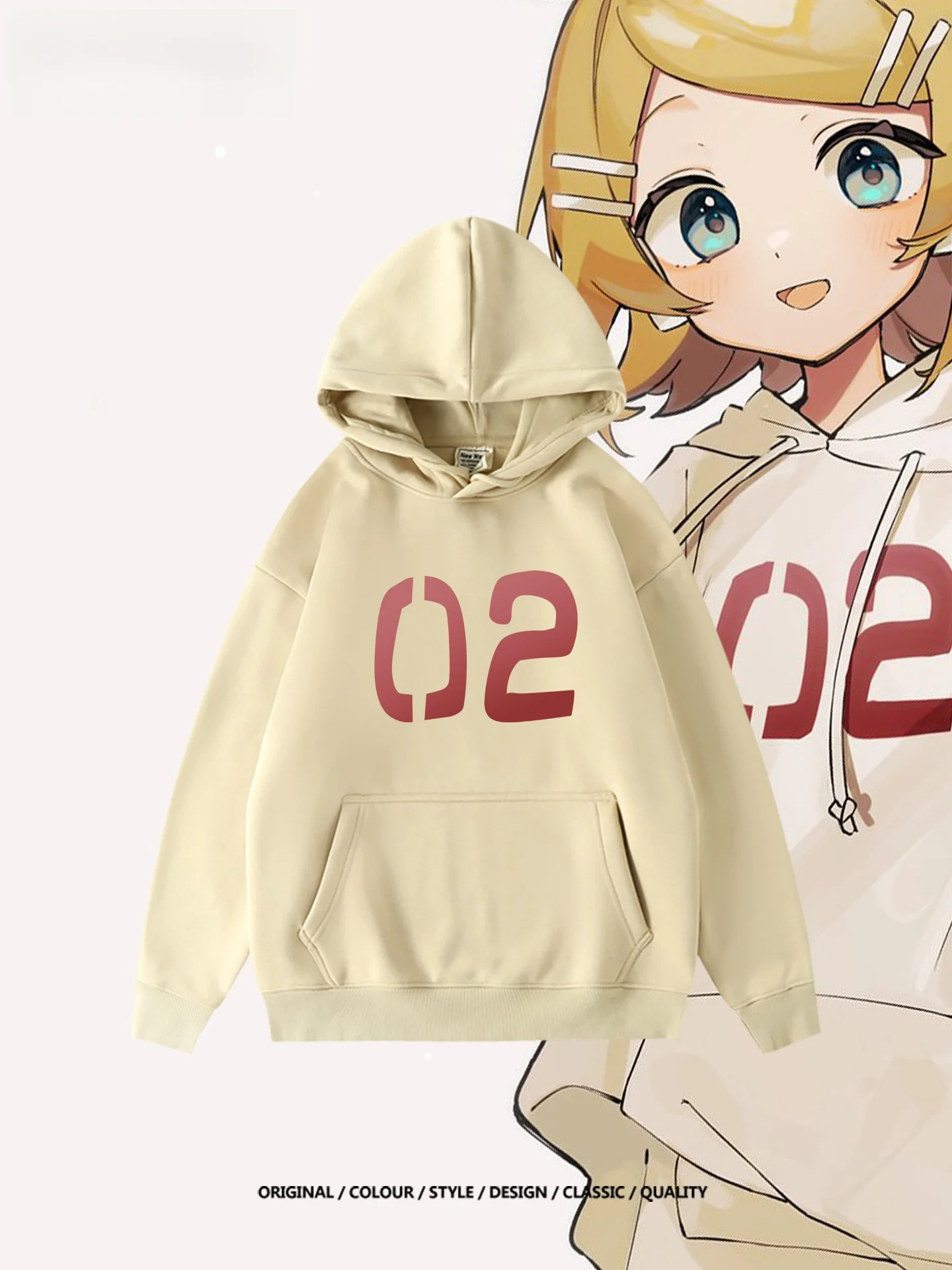 

Cosplay Hoodie Jaet ex Casual Loose Fit Fce Lined Autumn Winter Faionable Versatile Stand Fit Long Sve Print