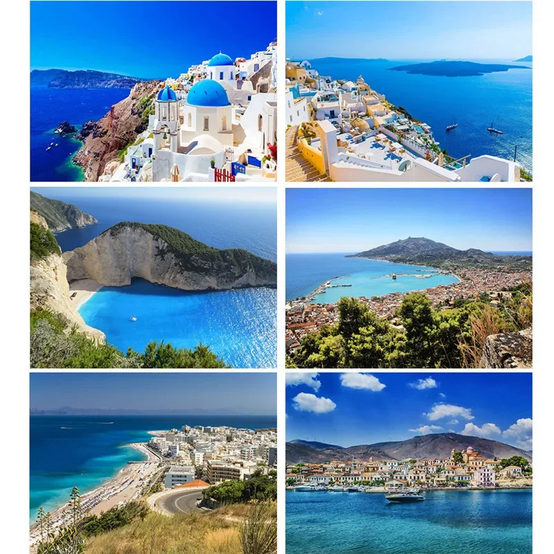 Santorini Greece Amorgos Island Travel Milos Bay Print Art Canvas Poster For Living Room Decoration Home Wall Picture