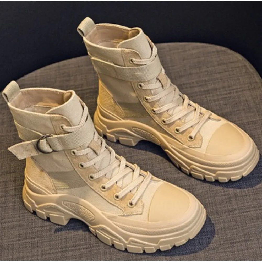 Short Boots Women's 2026 Autumn New Three-color Locomotive Boot Thin Breathable Handsome Heightening Trend Cowboy Short Boots
