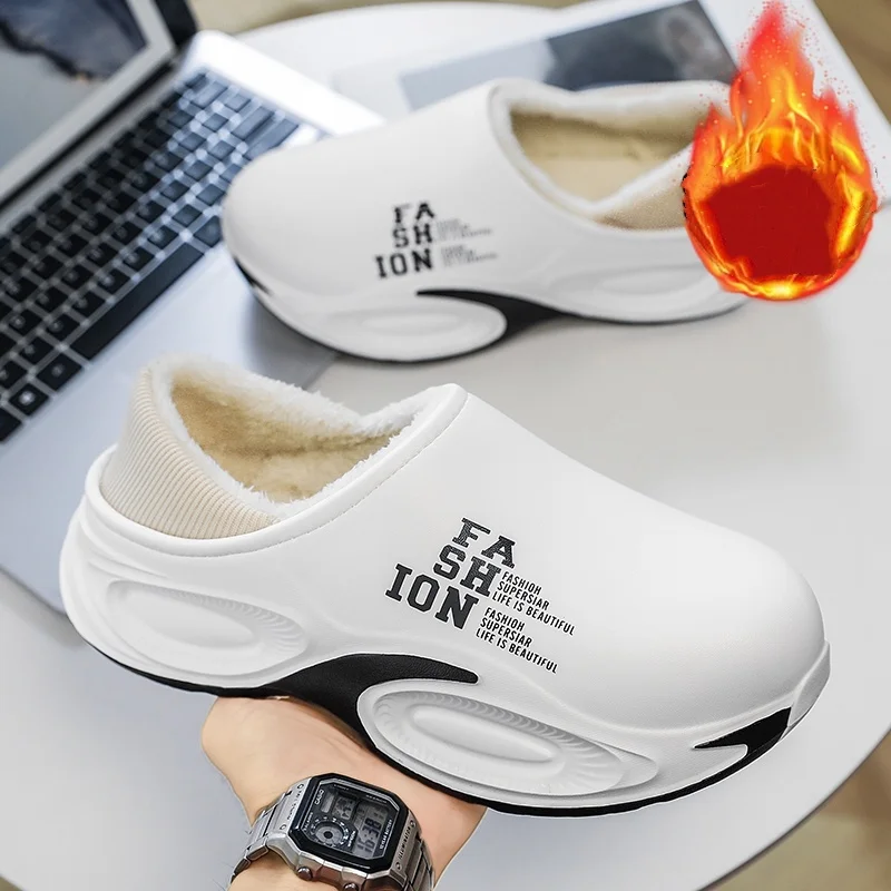 شباشب قطنية للرجال والنساء، موديلات جديدة للخريف والشتاء، مبطنة بالصوف، دافئة، مقاومة للماء، غير قابلة للانزلاق، أحذية قطنية سميكة للاستخدام المنزلي والخارجي