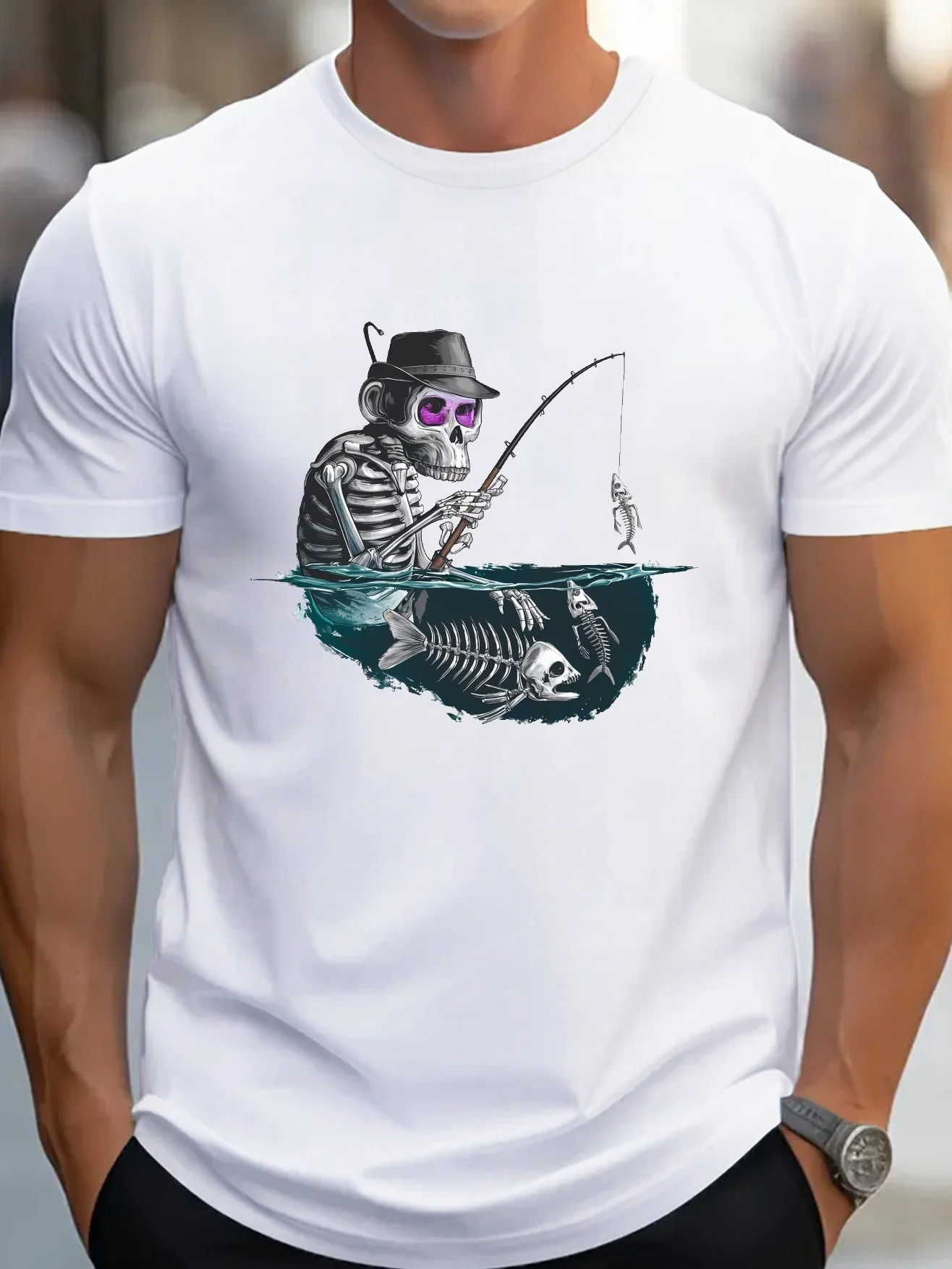 

Fashion Monkey Skull Surreal Adventure Cotton Men's T-Shirt Comfort Fit Unisex Streetwear Tops 2026 Graphic Pullovers