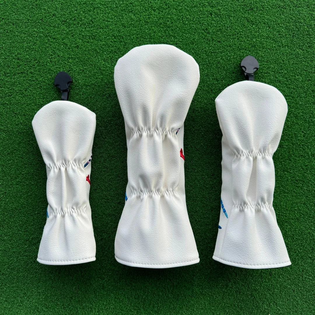 Golf Wood Cover Head Cover Tee Pattern Golf Driver Cover Putter Headcovers Hybrid UT Protector Club Cover Set Golf Accessories view 2