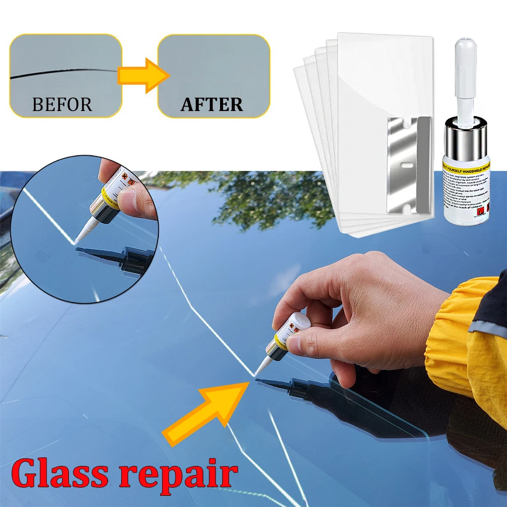 

Car Windshield Repair Fluid Cracked Glass Scratch Repair Kit Window Repair Liquid for Car Auto Glasss Crack Restore Tool