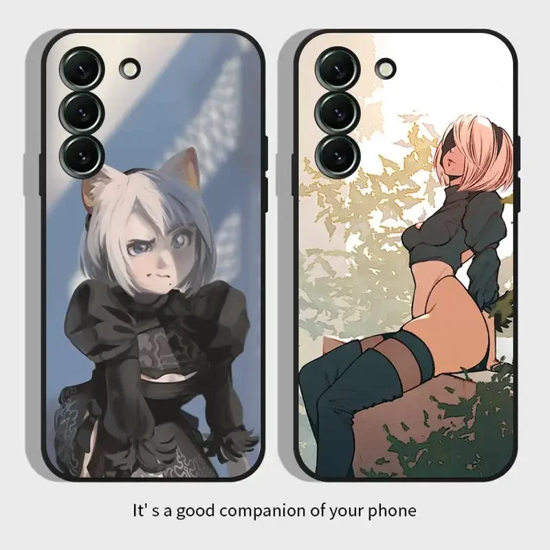 N-Nier-Automata- 2B 2A 9S Phone Case For Samsung Galaxy S 23 22 21 20 10 e 9 8 7 6 5G plus edge ultra lite Black Soft Cover