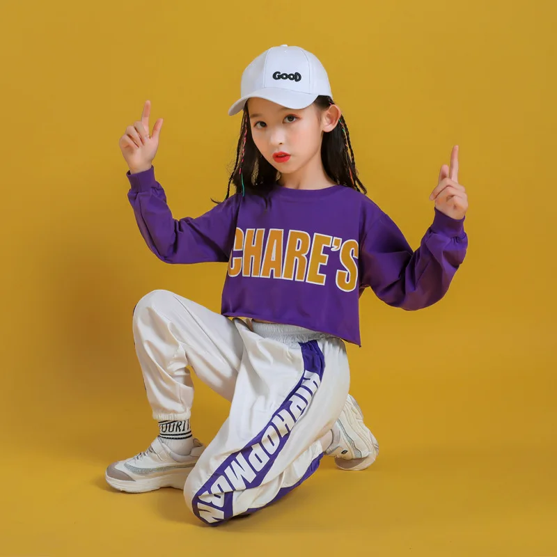 Kinder Hip Hop Kleidung Schwarz Sweatshirt Jogger Jungen Street Dance Outfits Mädchen Streetwear Kinder Jazz Kostüm Kleidung Sets