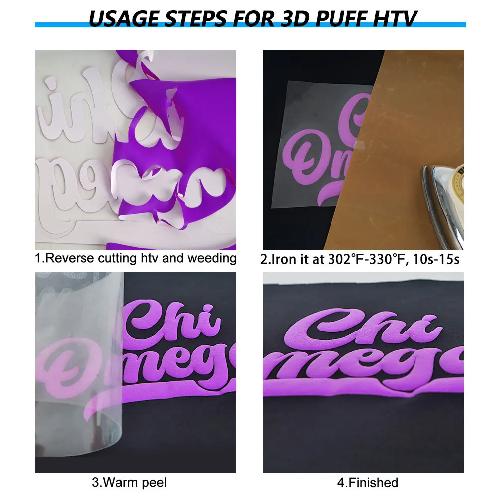 HTVVETUR 3D Bubble HTV Vinyl Roll Fluffy Heat Transfer Vinyl -30.48 cm x 2.74 m HTV Vinyl Shirt, Embossed Vinyl Ironing - Easy t