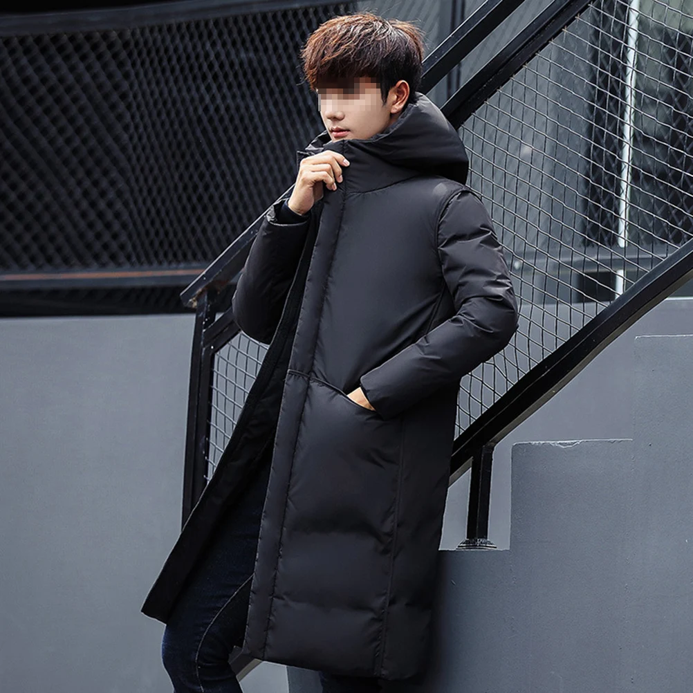 

Hooded down Jacket Comfortable Coat Men Winter Man Handsome Mid-length Warm Chic