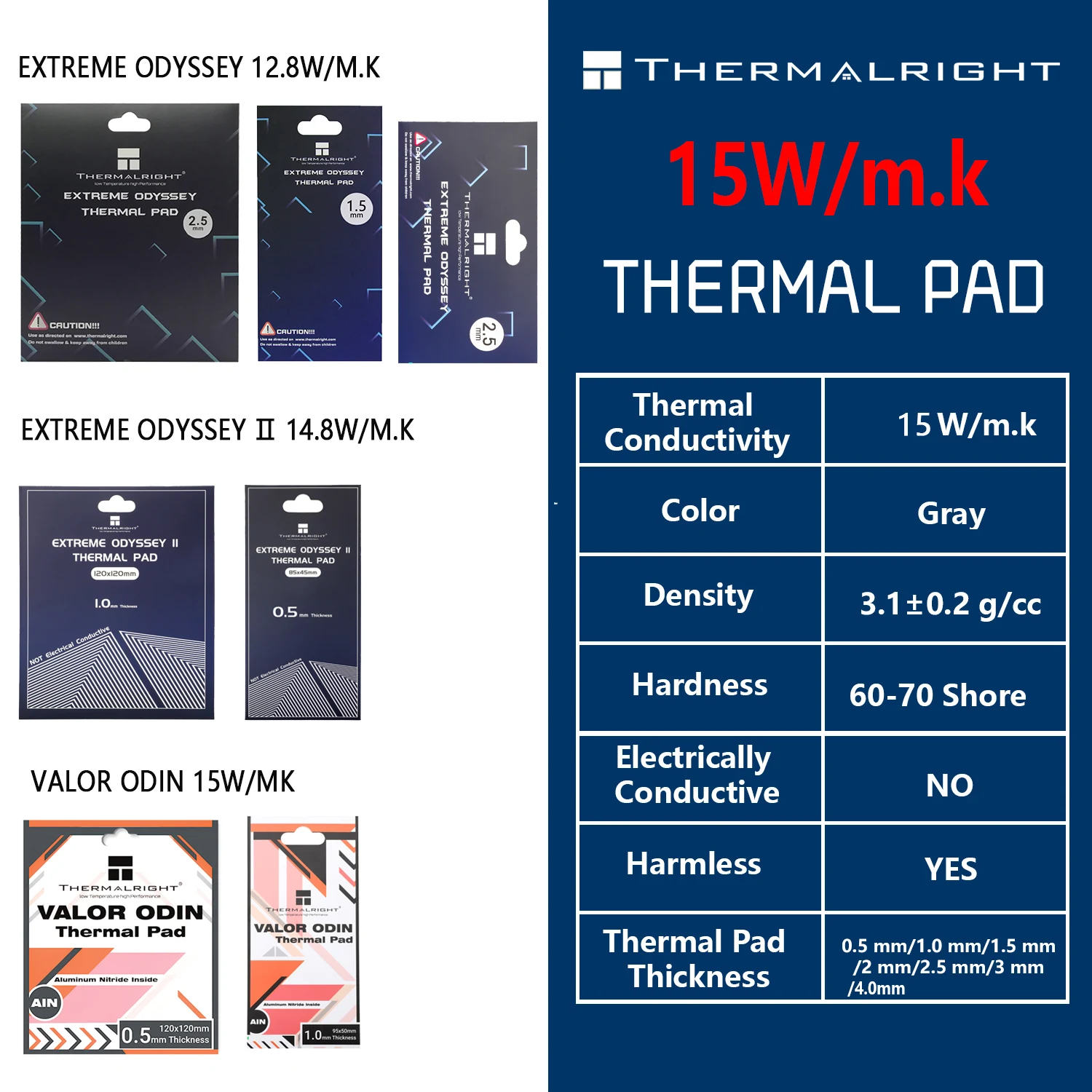 Thermalright ODYSSEY thermal pad Heat Dissipation Silicone Pad CPU/GPU Graphics Card Thermal Pad Motherboard Silicone Grease Pad