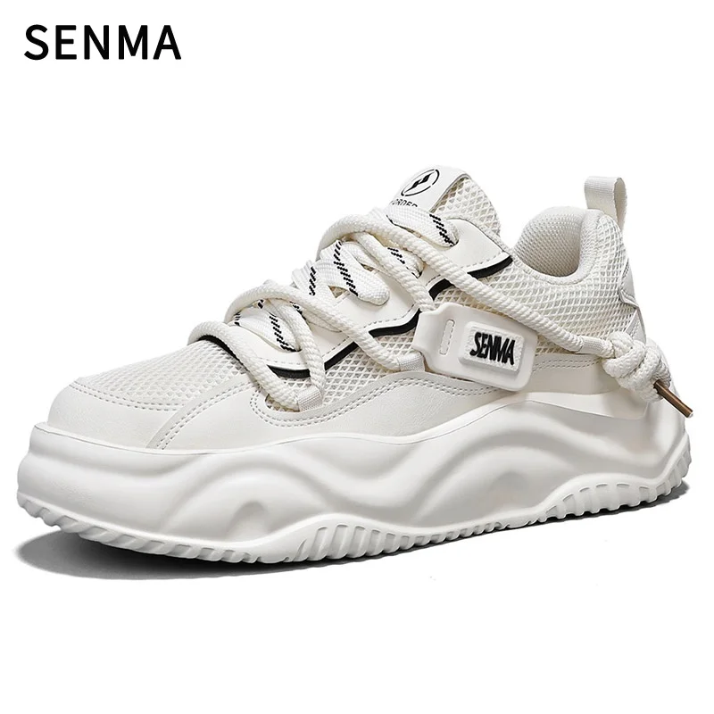 

SENMA Men's Shoes Men Bread Shoes Breathable Mesh Thick Sole Height Increasing Versatile Casual Sports Shoes Trendy Men's Shoes