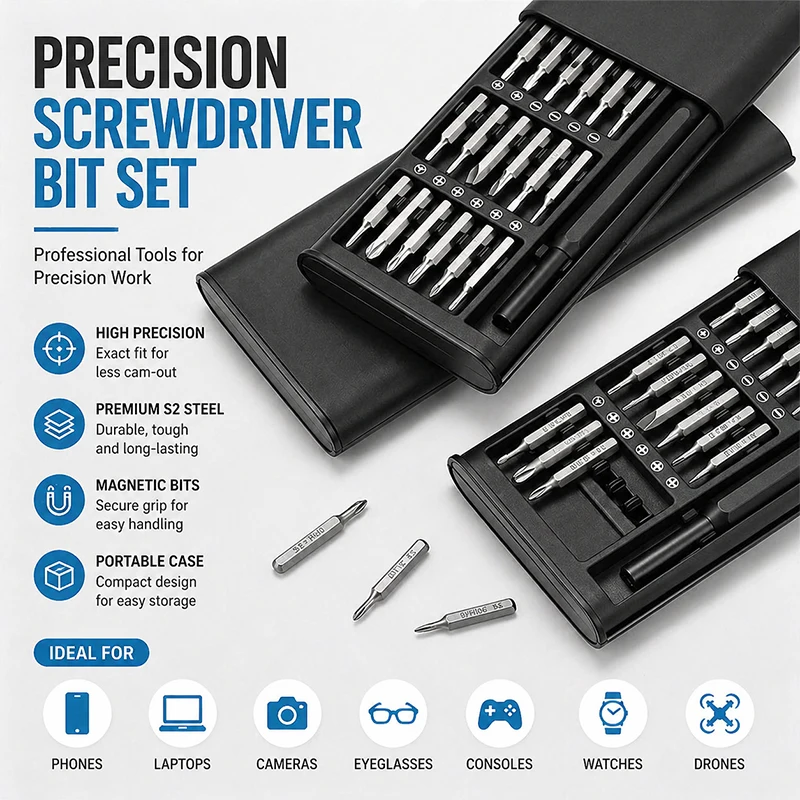 

25in1 S2 Steel Strong Magnetic Bit Electronic Digital Product Repair and Disassembly Precision Screwdriver Tool Set