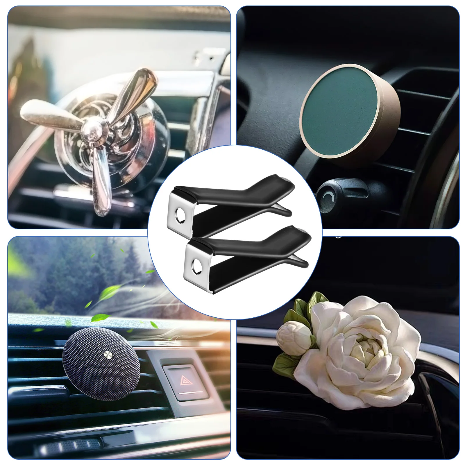 

60 Pcs Vent Clips Metal Aromatherapy Sticks Air Freshener Diffuser Wide Car Air Freshener Clip Application Long Lasting