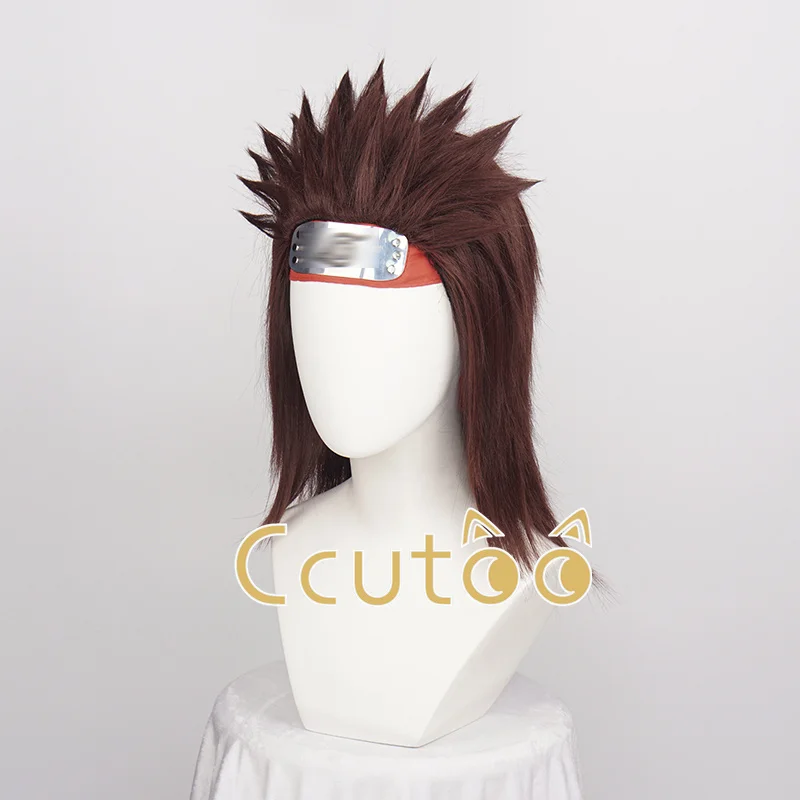 ccutoo Anime Choji Akimichi Synthetic Hair Cosplay Wig + Red Headwear + Wig Cap
