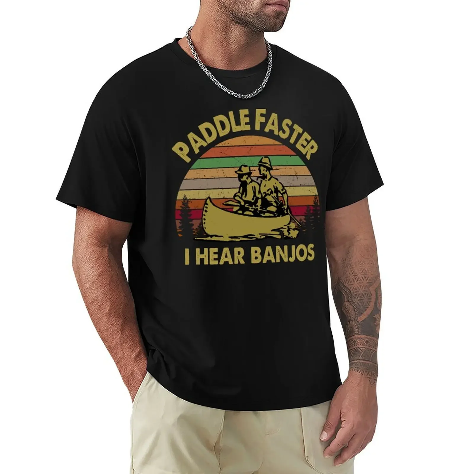 Paddle Faster I Hear Banjos Deliverance T-shirt cute tops customizeds black t shirts for men