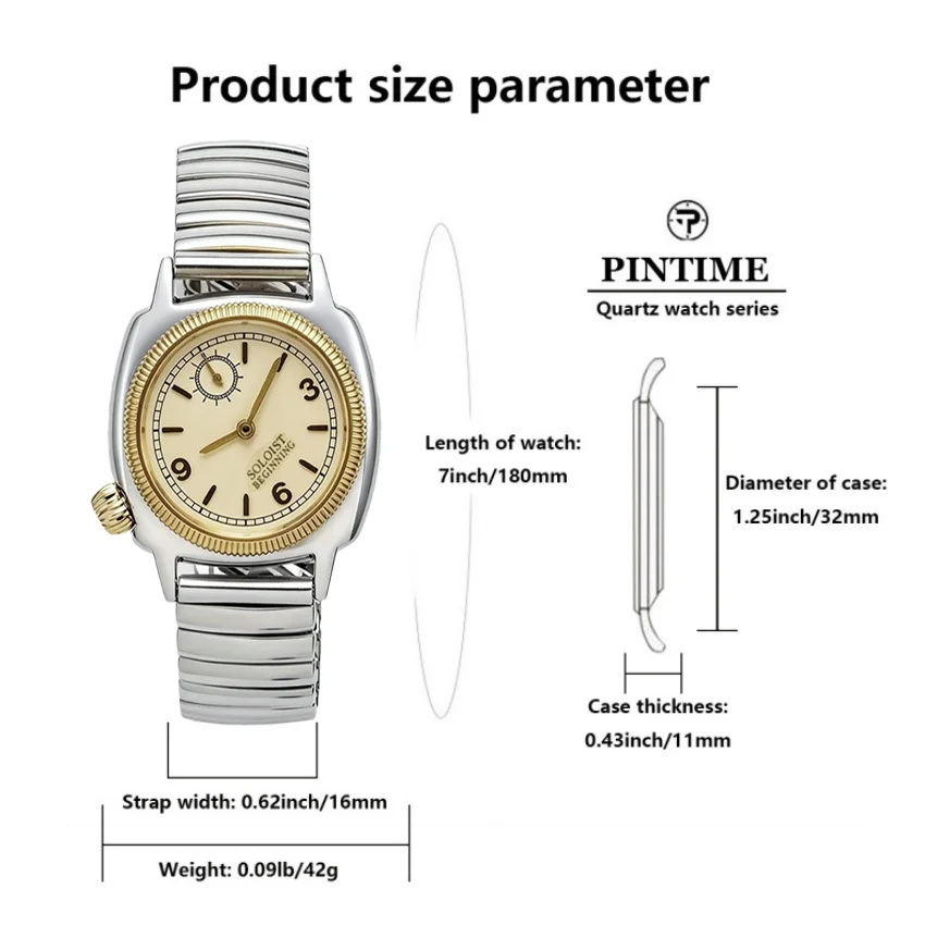 Jam tangan klasik dengan tali elastis dan jam digital kuarsa besar untuk pria dan wanita, hadiah jam tangan untuk Hari Ayah dan Hari Ibu.
