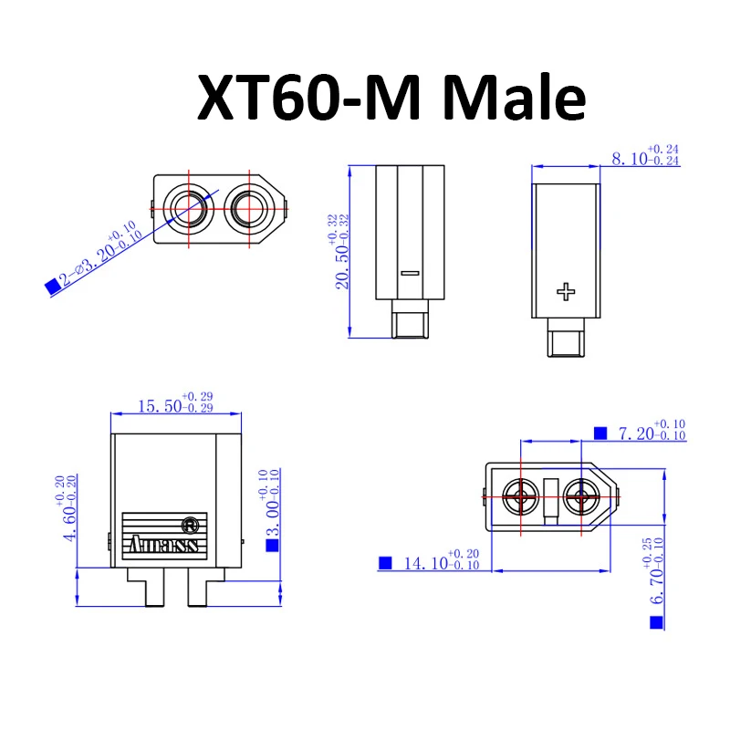 Bala Conectores Plugues para Bateria RC Lipo, XT60 Plug, Masculino e Feminino