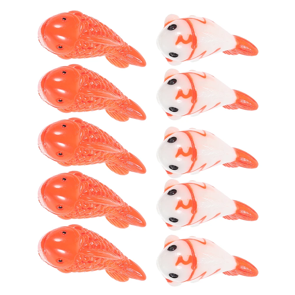

10pcs Fish Figurines Marine Animal Ornaments Tiny Fish Models Resin Garden Decorations Landscape DIY Crafting Props