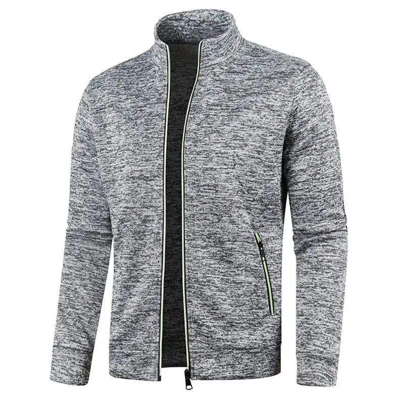 Cardigan Slim Fit à col montant pour hommes, pulls décontractés, gilet combiné solide, mode printemps et automne, nouveau, 2023