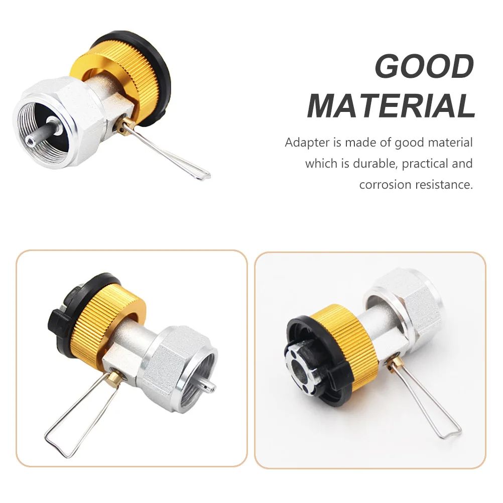 

Propane Tank Adapter Double Gas Charging Valves Metal Durable Corrosion Resistance Universal Refill Bottles Conveniently Picnic