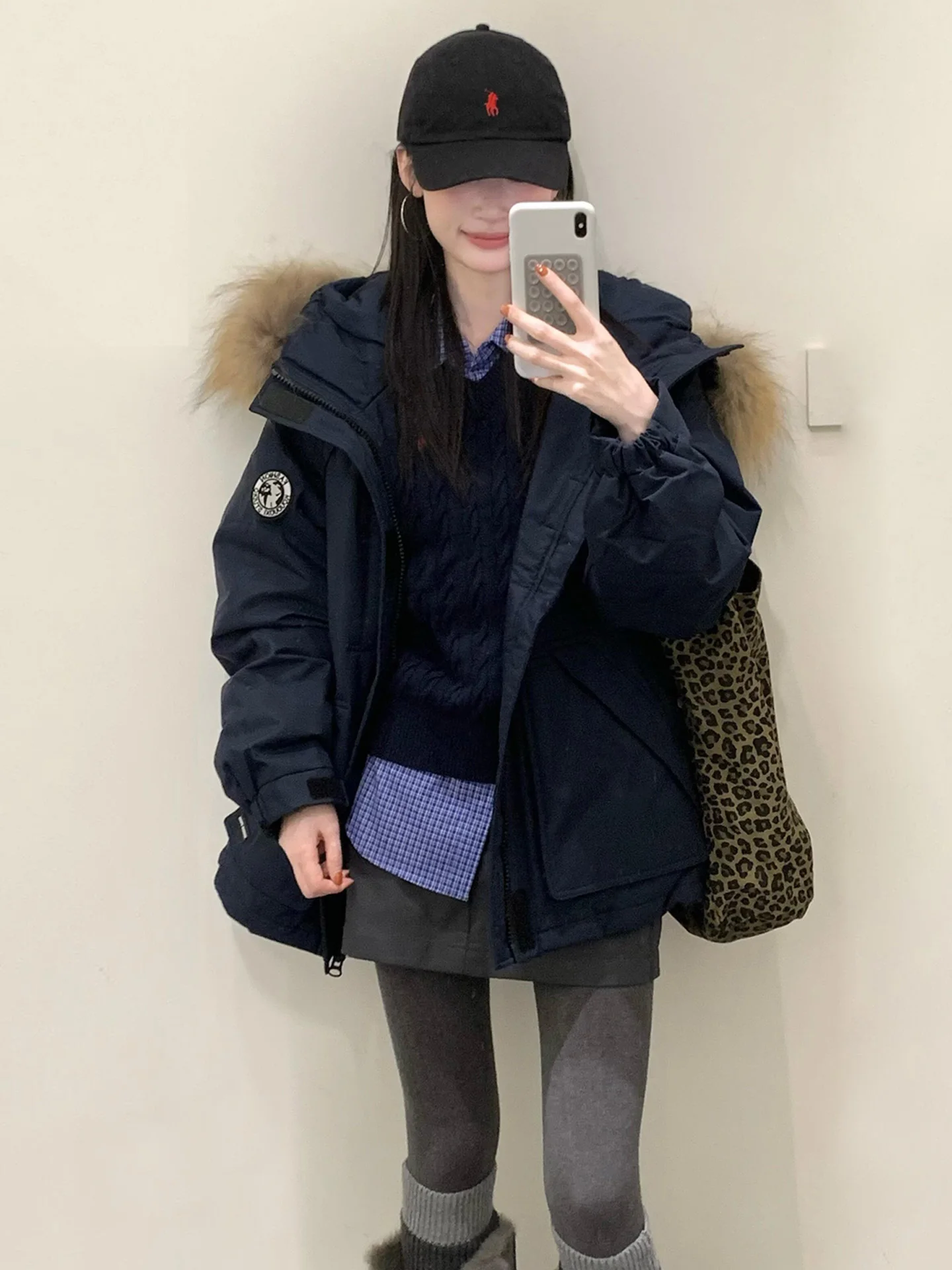 

Парка женская зимняя утепленная хлопковая средней длины в стиле кавайи, уличная, для студентов, спортивная, с капюшоном, с декоративными вставками