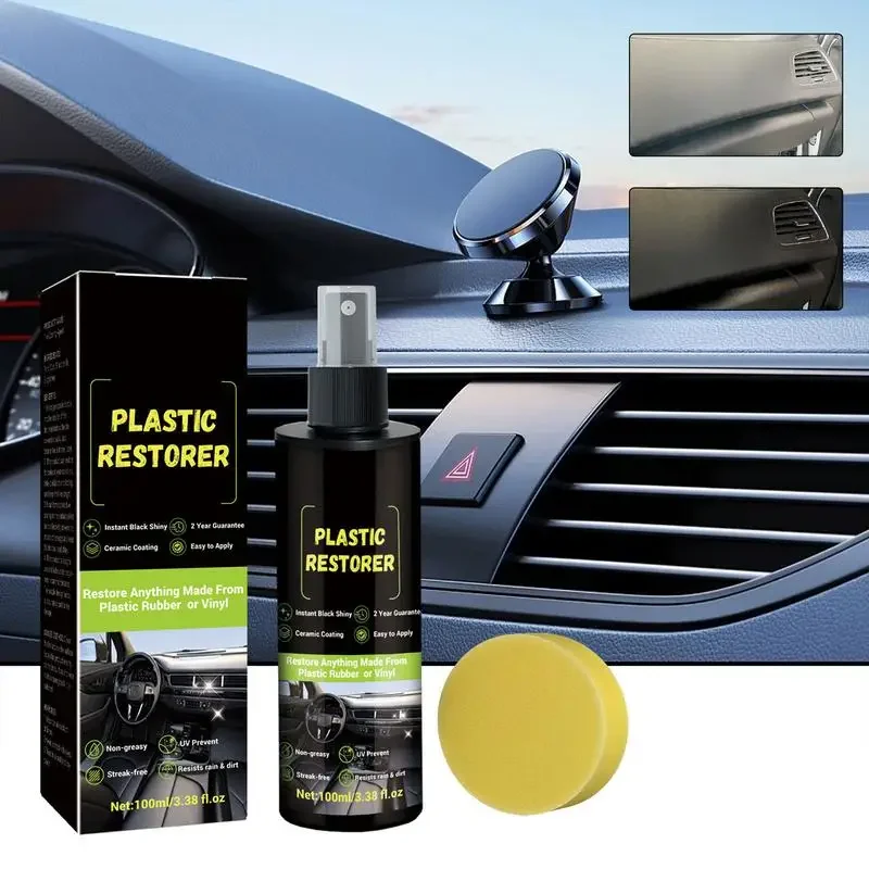 Cerâmica Auto Trim Restorer Líquido, Interior Refurbisher, Revestimento Exterior Trim, Agente Auto Revitalizante, 100ml